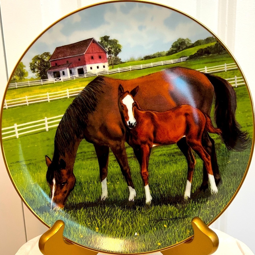 Morning on the Farm 8” 1991 decorative plate by Donald W Patterson